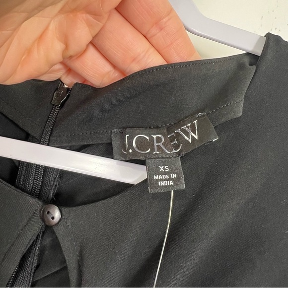 J. Crew Ruched Center Seam Dress in Matte Jersey in Black Size XS NWT - Picture 7 of 12